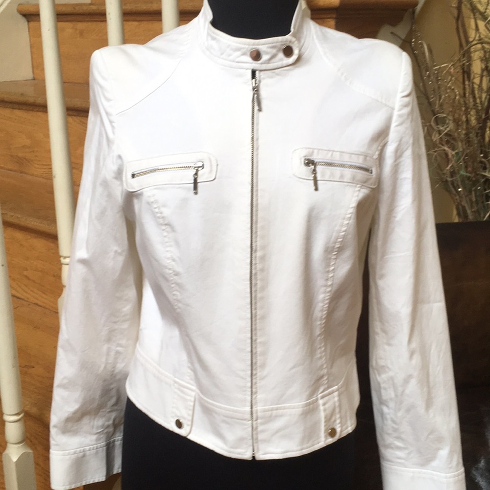 Louben White Bomber Style Jacket 10